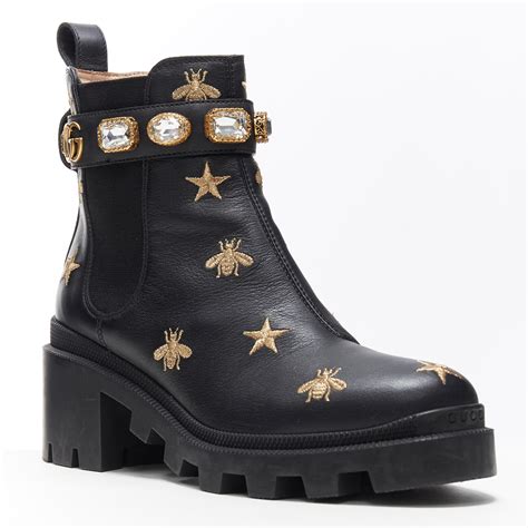 gucci star and bee embroidered boots dupe|Gucci boots with bees.